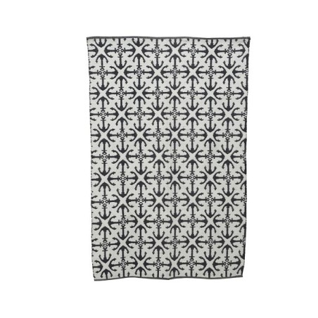 buitenvloerkleed 100% pvc met blauw ankermotief 180x120cm