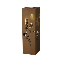 LED Solar Lantaarn Roestbruin Met Tarwe Motief Voor Buiten 59x18cm Warmwit