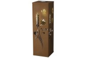 Lanterne solaire LED marron rouille avec motif blé pour extérieur 59x18cm blanc chaud