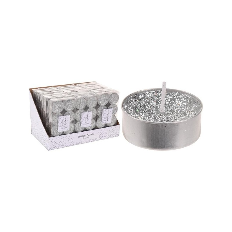 Theelicht set van 8 stuks zilver