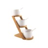 Service à sauce etagere 7 pcs blanc/bambou