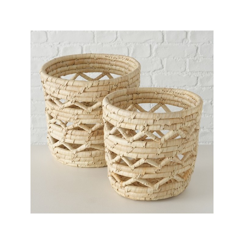 Boltze Home ensemble de paniers Samila 2 pièces Ø22xH23/Ø26xH26cm