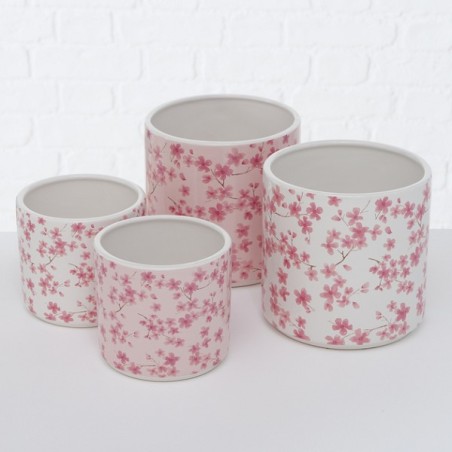 Boltze Home pot de fleur Sakura 2 parties Ø12x11/Ø15x16cm céramique