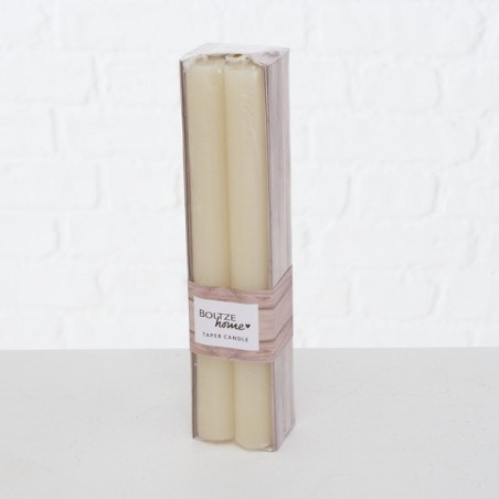 Boltze Home Bougie de dîner Melia Creme 4 pièces H20cm dia 2cm