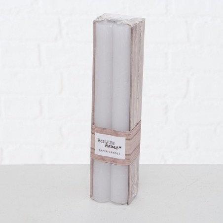 Boltze Home Bougie de dîner Melia blanc 4 parties blanc H 20cm Dia 2cm