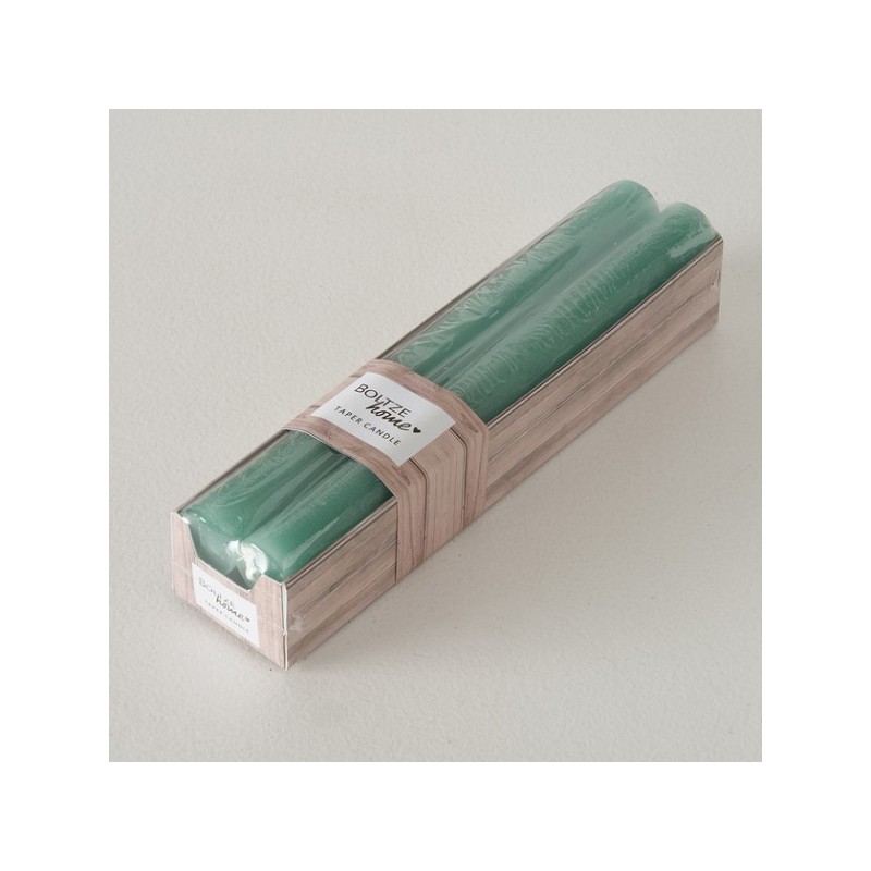 Boltze Home Bougie de dîner Melia 4 parties vert H20cm D2cm