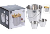 Excellent Houseware Seau à frites avec set de sauce 1xØ11cm, 2xØ5,5cm