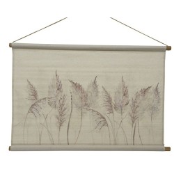 Tableau lin à image plumes L91-H50cm