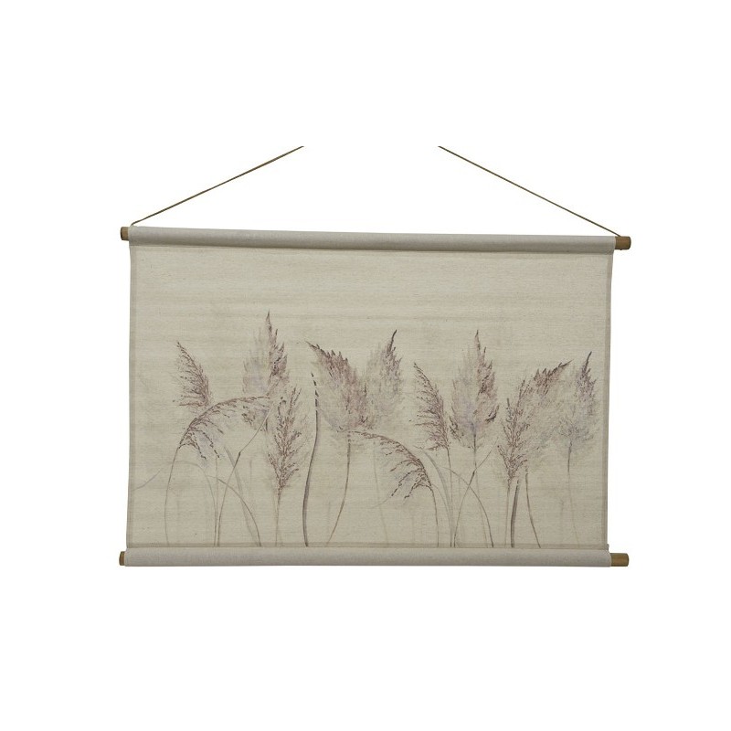 Tableau lin à image plumes L91-H50cm