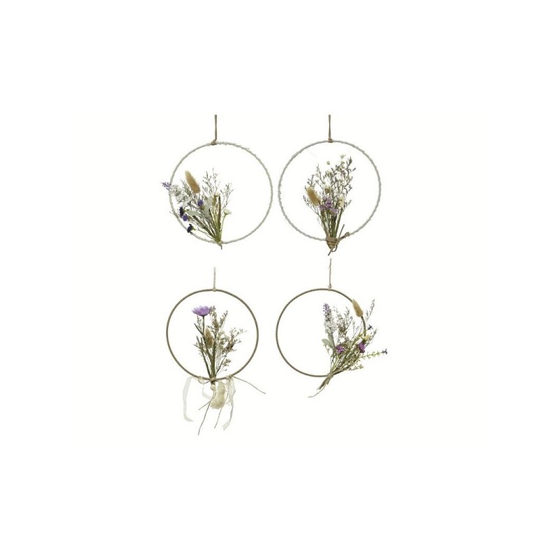 Cintre fleurs séchées L20-H22cm naturel