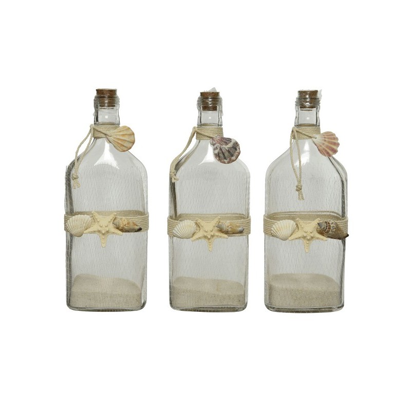 Fles glas 3ass L9.50-W6.50-H25cm transparant