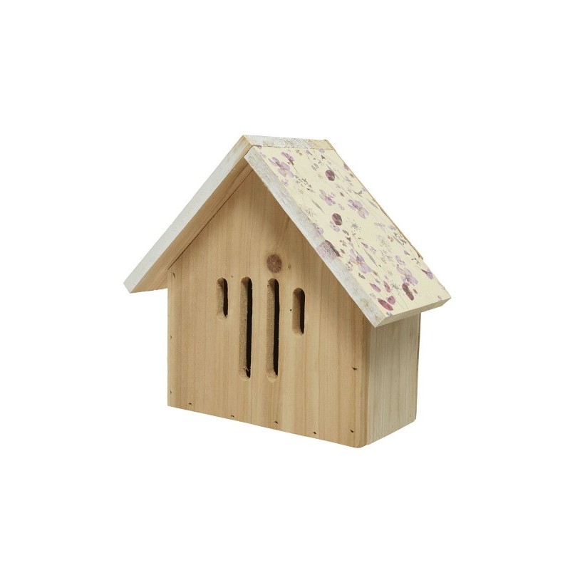 Insectenhuis grenen  L10-W21.5-H20cm licht roze