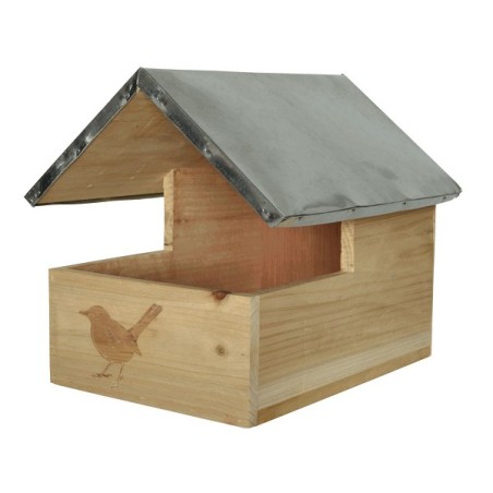 Decoris Nichoir en bois d'épicéa L26-L16-H24cm naturel