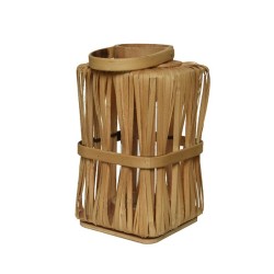 Lantaarn bamboe H24cm naturel hout