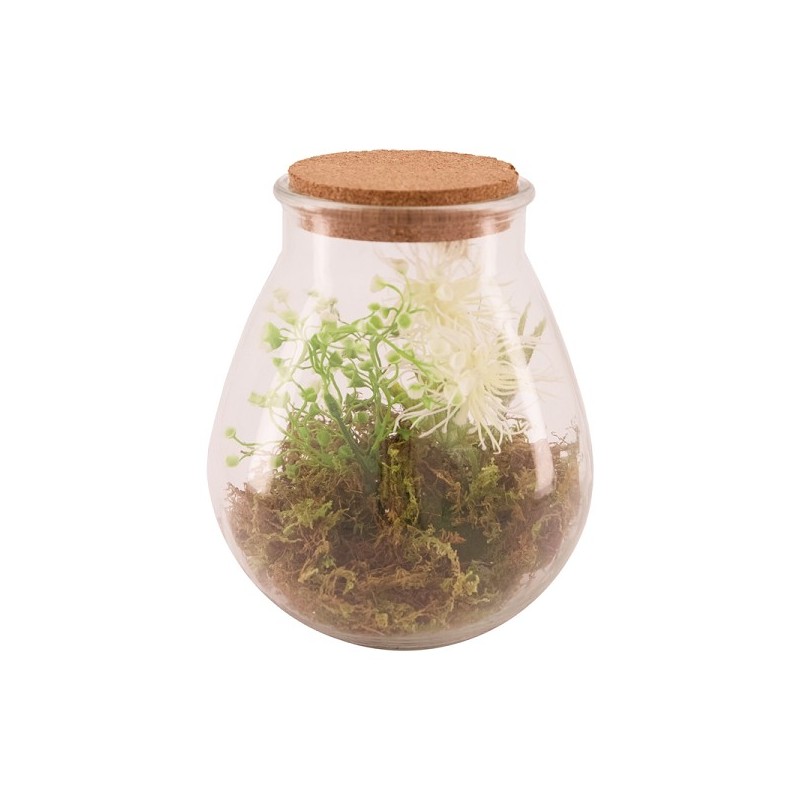 Dijk Natural Collections Vaas glas met kunstplant Ø19.5x23.5cm