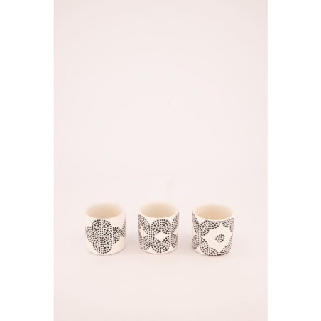 Dijk Natural Collections  Bloempot terra cotta Ø7x6.5cm zwart/wit