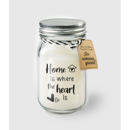 Paperdreams Black & White scented candles - Home is where the heart