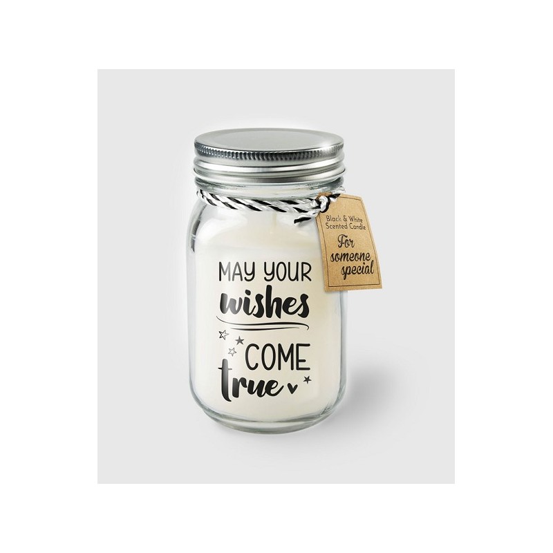 Paperdreams Black & White scented candles - May your wishes