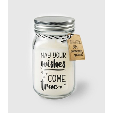 Paperdreams Black & White scented candles - May your wishes