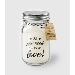 Paperdreams Black & White scented candles - All you need is love