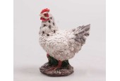 Tuinbeeld Kip Klein Wit 14x8x17cm