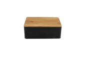 Boîte noire avec couvercle en bambou 19x13x7,2cm