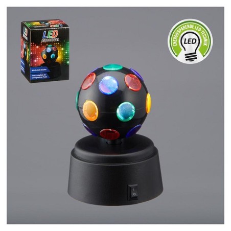Lampe disco LED H12cm allumée (hors 3 piles AA)