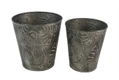 Bloempot Floresta zink set van 2