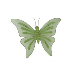 Déco Butterfly Fab 44x3,5x33cm métal vert