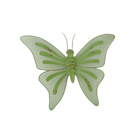 Déco Butterfly Fab 44x3,5x33cm métal vert