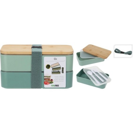 Excellent Houseware Grote Lunchbox gemaakt met  bamboe 18x10,6cm