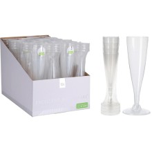 Excellent Houseware Lot de 4 verres à champagne réutilisables en plastique 130 ml Passe au lave-vaisselle