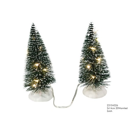 Sapin de Noël LED 20L blanc chaud ou multicolore 14cm
