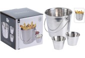Excellent Houseware Seau à frites avec set de sauce 1xØ11cm, 2xØ5,5cm
