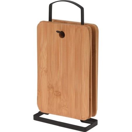 Set de planches à découper en bambou 6 pièces avec support 30x16cm
