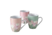 Boltze Home Mok Tulipa tulpen 330 ml - H11cm Dia 8cm verkrijgbaar in roze, donkerroze of groen