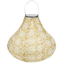 Solarlamp lampion peervormig dia30cmx27cm 1 Led warm wit