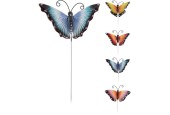 Piquet de jardin Papillon métal 21x1x63cm disponible en 4 couleurs différentes
