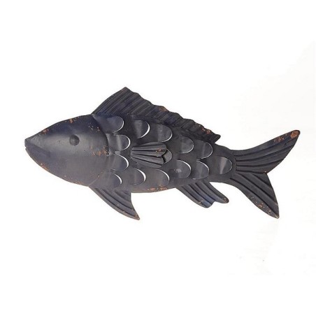 Déco murale poisson Atlantic 71x5xh34cm métal bleu foncé
