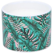 Bougie citronnelle en pot céramique imprimés estivaux Ø10x8cm