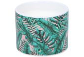 Citronella kaars in keramieken pot met zomerse printjes Ø10x8cm
