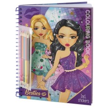 Grafix Besties Livre de coloriage A4, 30 feuilles + 5 crayons doubles
