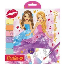 Grafix Besties Peinture à l'eau 20x20cm, 8 feuilles avec pinceau