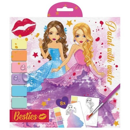 Grafix Besties Peinture à l'eau 20x20cm, 8 feuilles avec pinceau