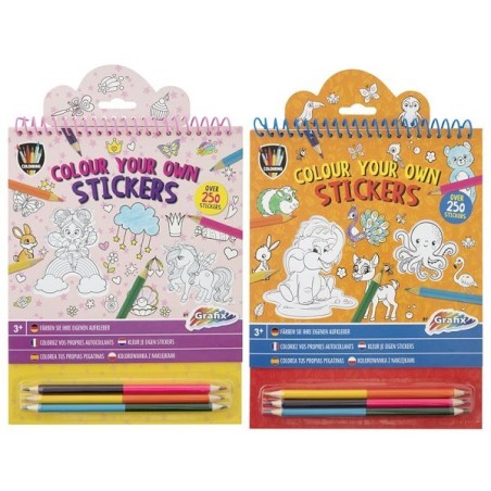 Grafix Colorez vos propres autocollants avec 3 crayons doubles