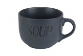 Bol à soupe SOUP avec anse Ø11xH8,5cm gris foncé
