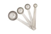 Maatlepels RVS set van 4 stuks op kaart 1,25/2,5/5/15ml