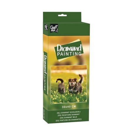 Craft ID Peinture diamant chat et chien 30x40cm