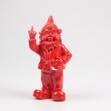 Stoobz Polystone statue nain f*ck you rouge 16x12x32cm