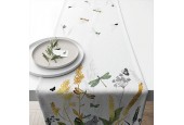 Ambiente Chemin de table Fleurs ornementales blanc 40x150cm 100% Coton